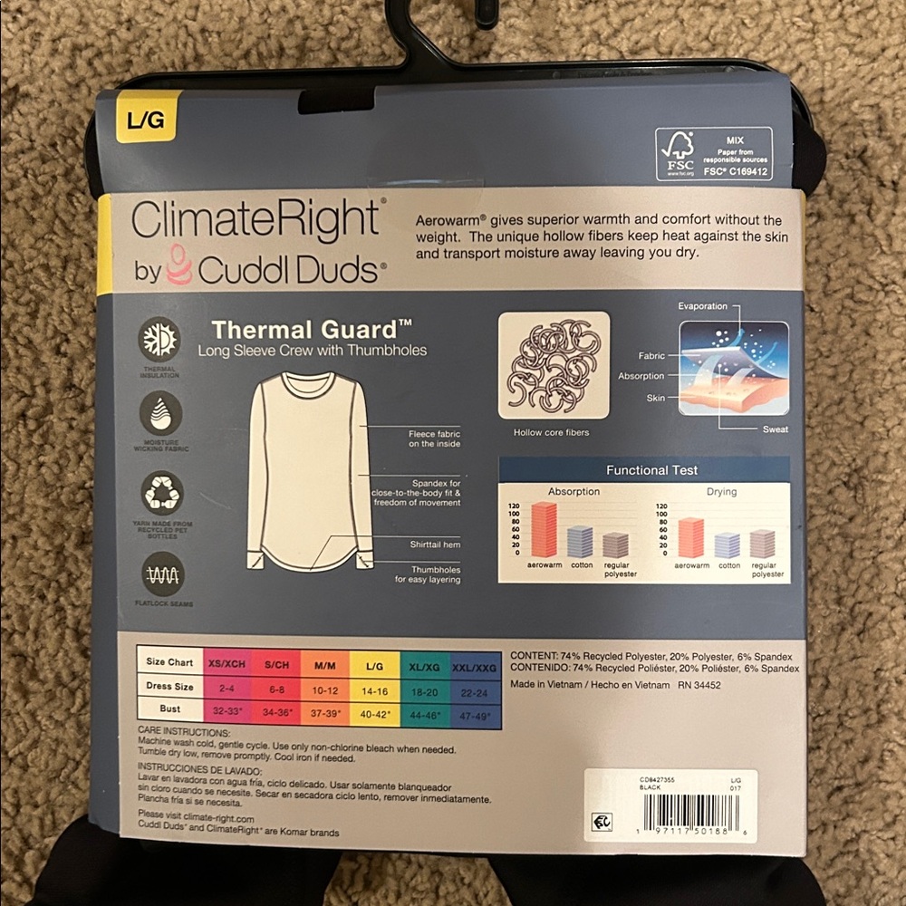 Climate Right by Cuddl Duds 3 piece set Size Large New in Package Final Price! - Picture 7 of 7
